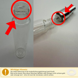 Parfumflakon 10 ml leer im weißen PU-Leder Etui | Nischenduft.ch
