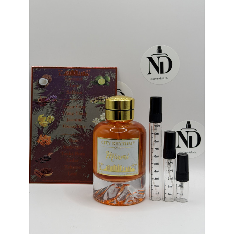City Rhythm Miami: Exklusive Parfüm – Duftprobe 2ml, 5ml, 10ml | nischenduft.ch