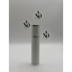 Parfumflakon 10 ml leer – Glas Zerstäuber im PU-Leder Etui (weiß)