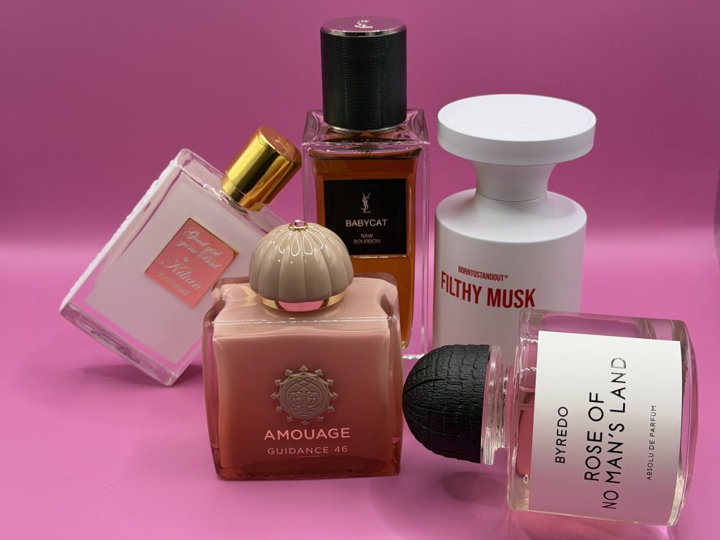 Frauendüfte zu Silvester 2026: Amouage Guidance 46, Born to Stand Out Filthy Musk, Kilian Good Girl Gone Bad, YSL Babycat und Byredo Rose of No Man’s Land Absolu